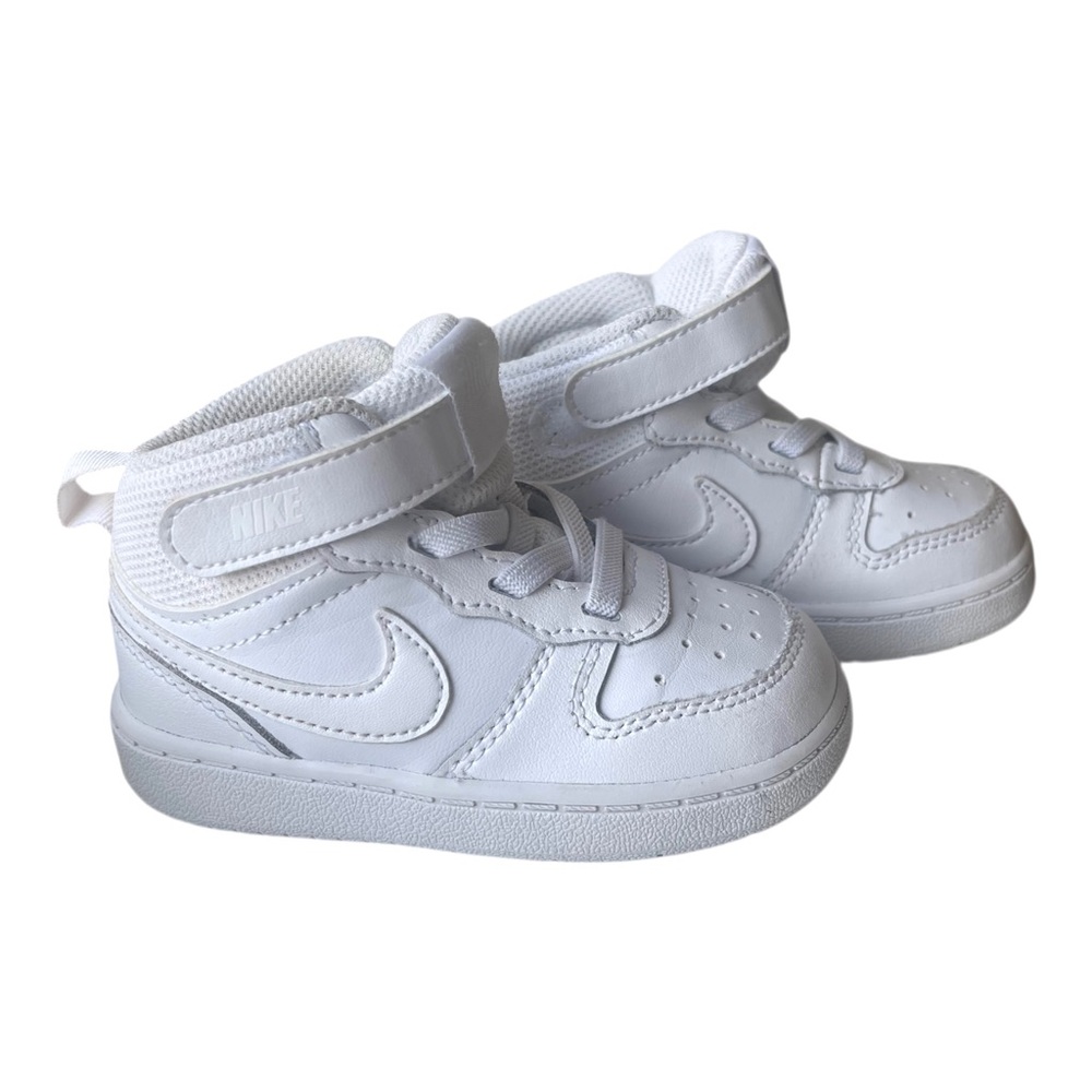 Nike Court Borough Mid 2 White-White CD7784-100 Toddler Size 6C  Excellent